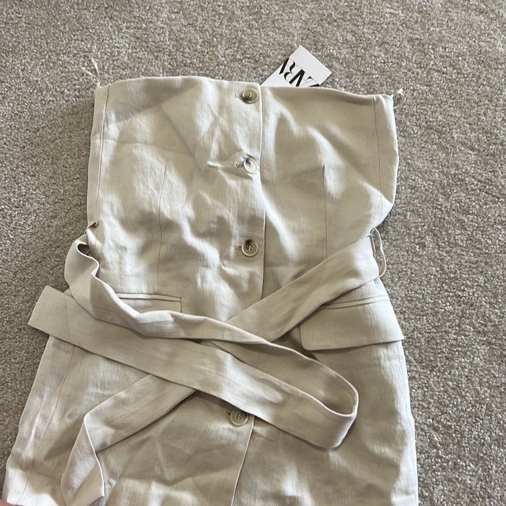 ZARA strapless linen blend top - Picture 6 of 7